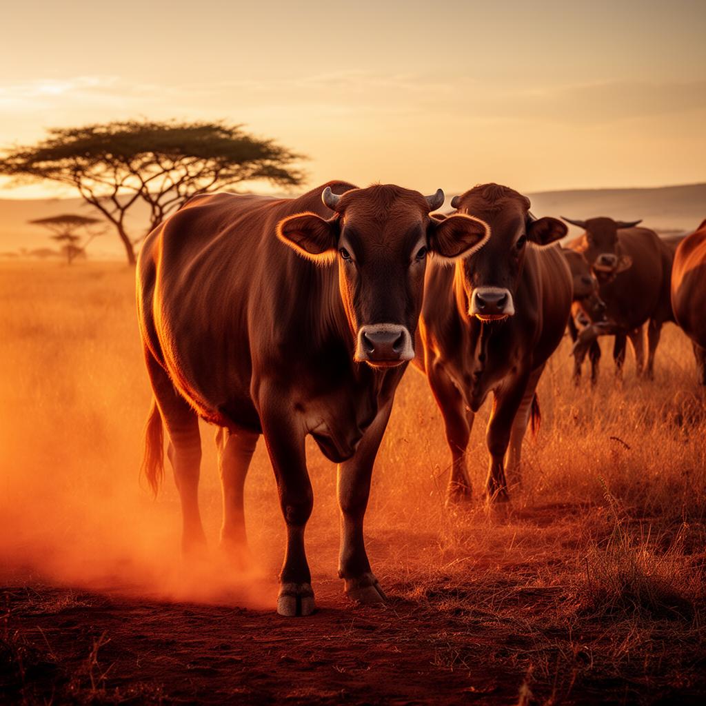 Cattle at golden hour